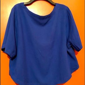 FOREVER 21 Top,Crop,Size Large, Blue,Short Sleeve